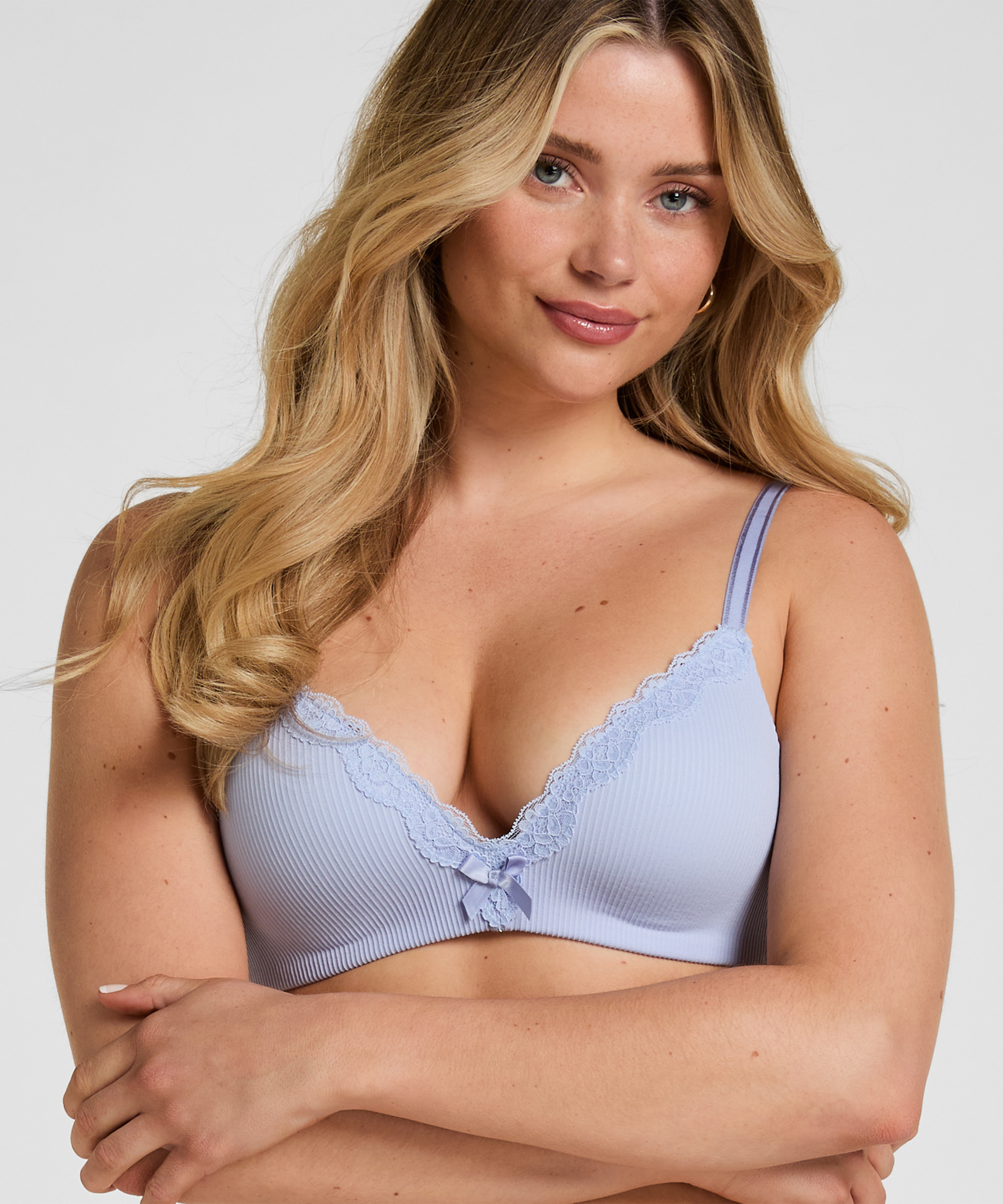 Lola Padded Non-Wired Bra, Purple, main