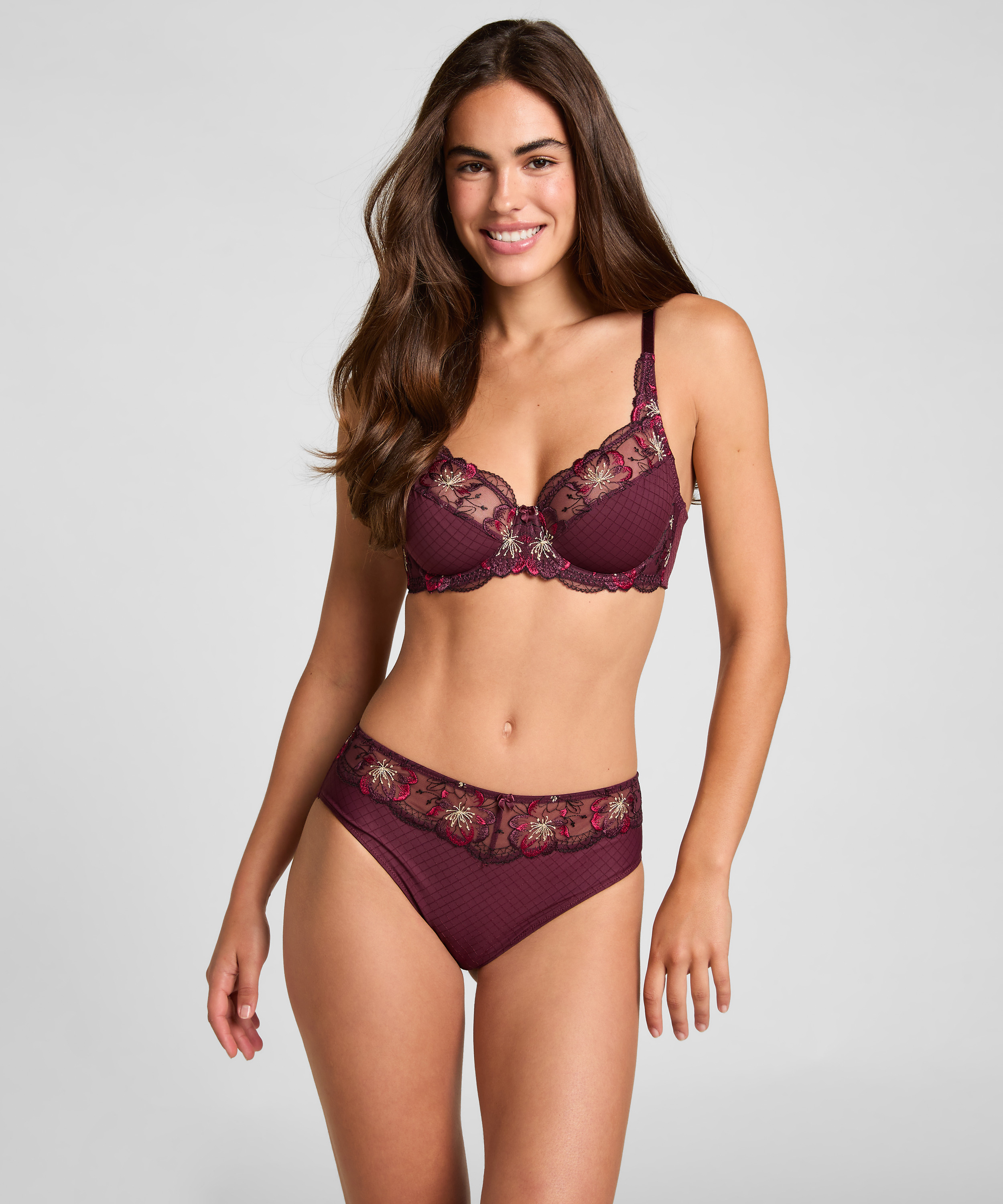 Non-Padded Underwired Bra Helena, Purple, main