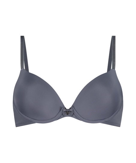 Plunge Padded Underwired Bra, Gray
