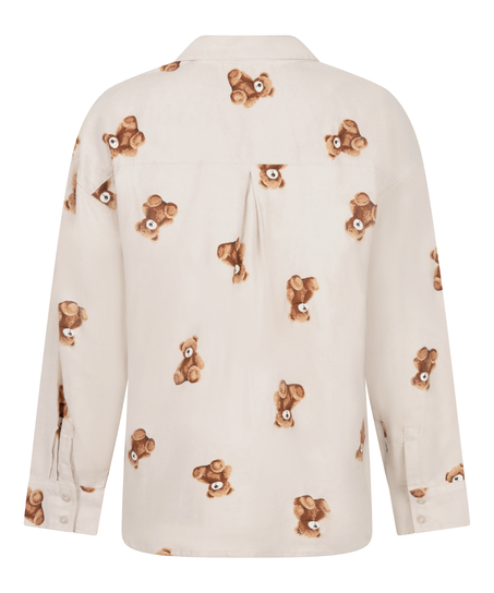 Jacket Flannel Twill Bear, Beige