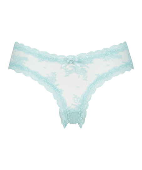 V-shaped Brazilian knickers mesh, Blue