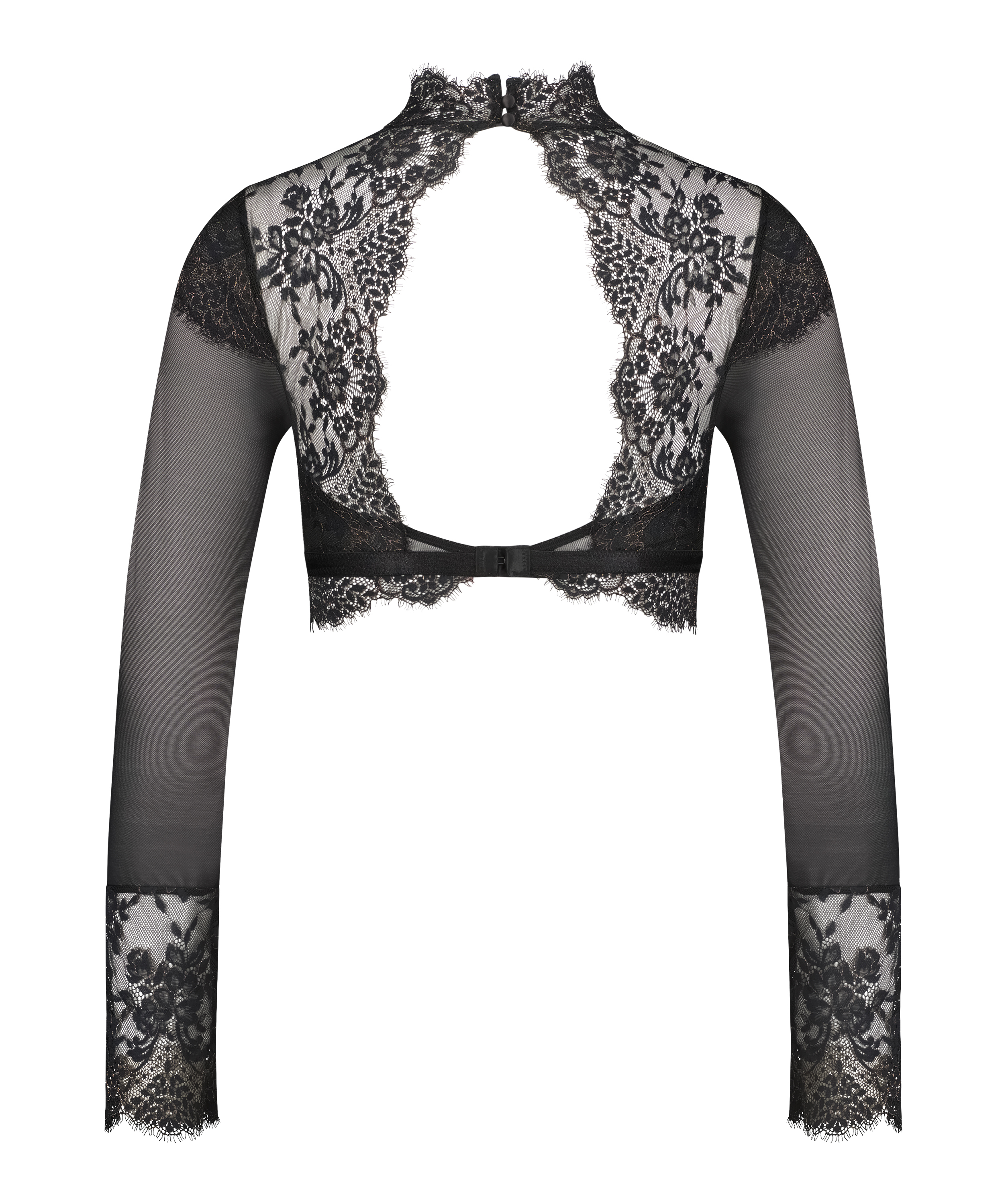 Cynthia long-sleeved bralette, Black, main