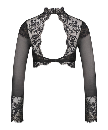 Cynthia long-sleeved bralette, Black