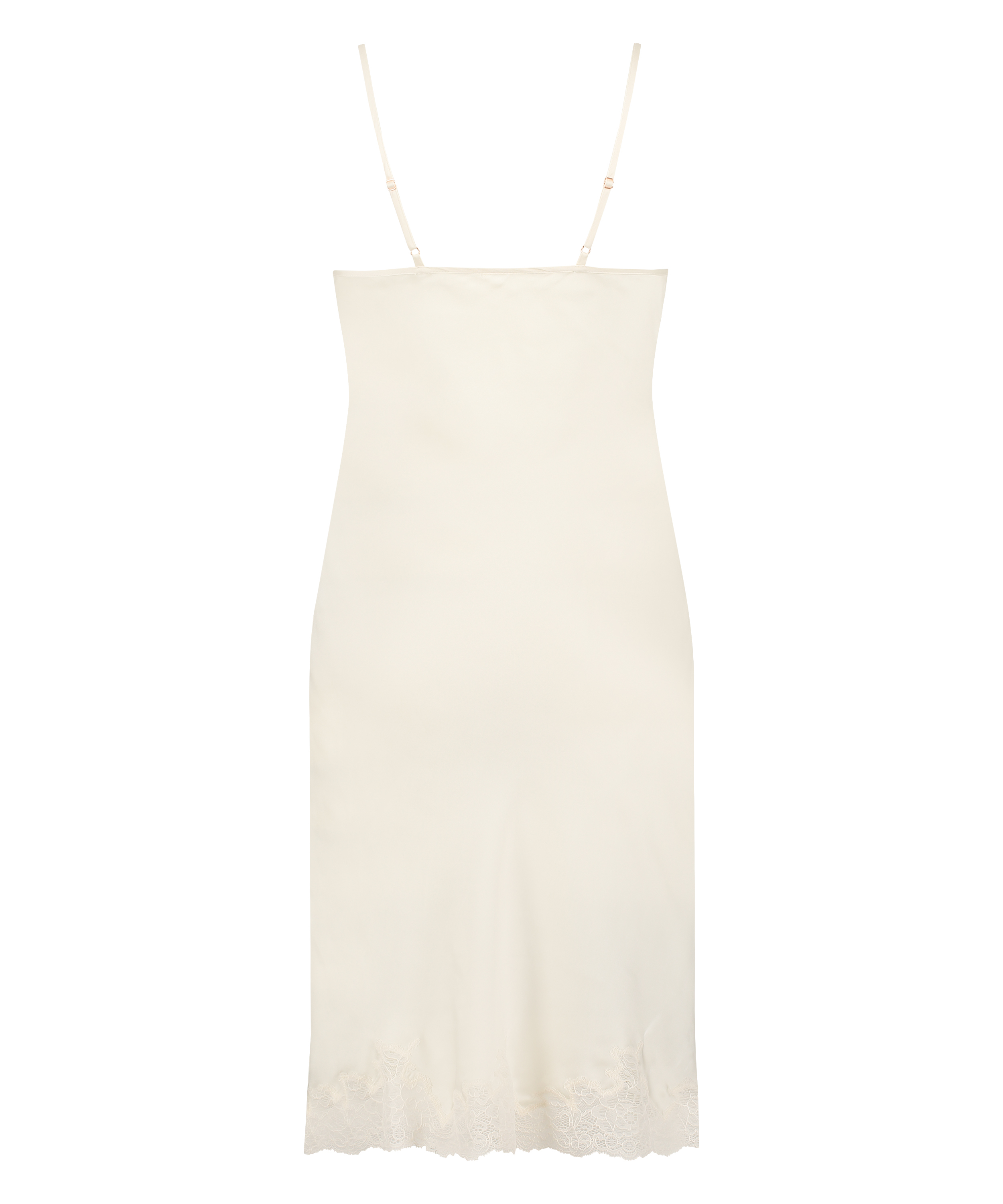 Satin Lace slip dress, Beige, main