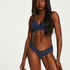 V-shaped Brazilian knickers mesh, Blue