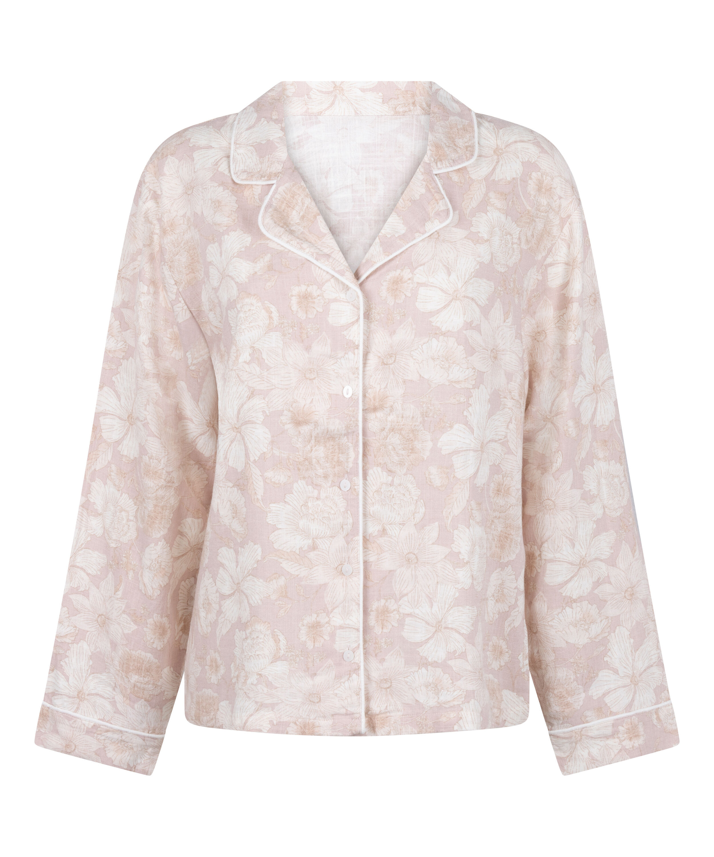 Flower Linen Jacket, Pink