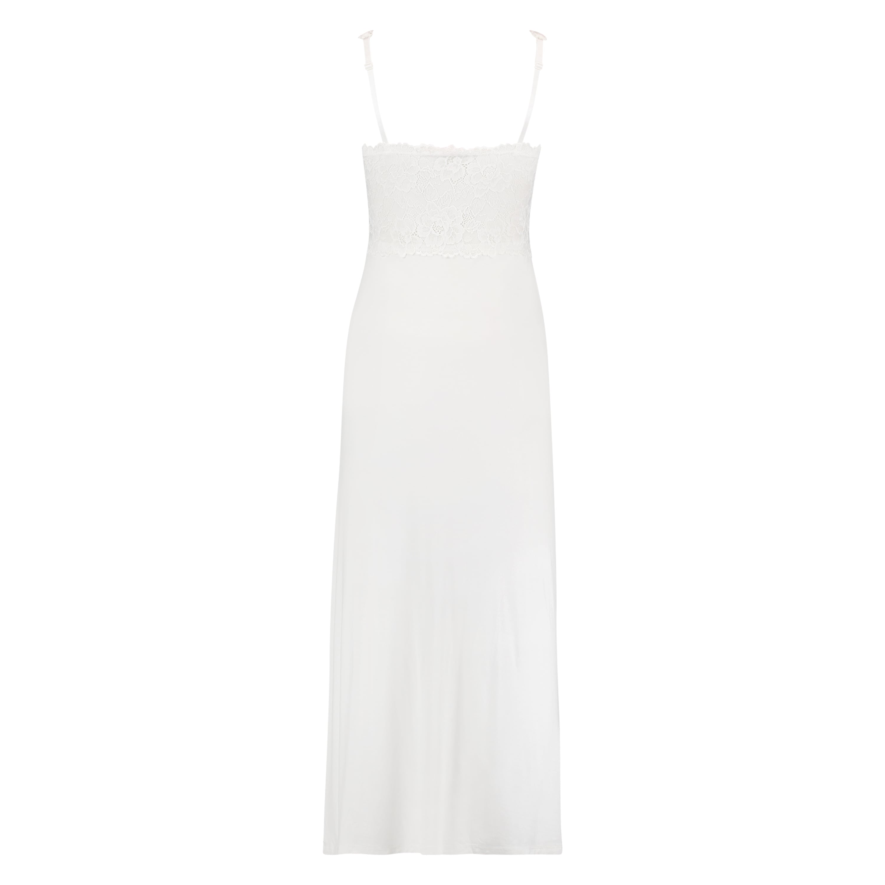 Long slip dress Modal lace, White, main