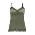 Velours Lace Cami Top, Green