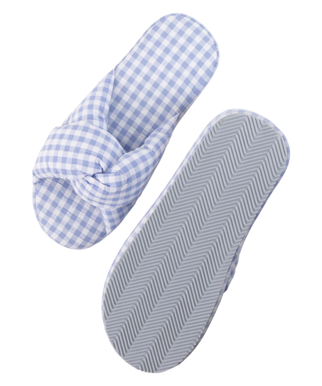 Vichy Braided Slippers, Blue