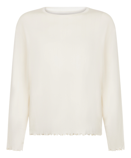 Pyjama Top Loose Pointelle, White