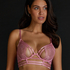 Roxanne Non-Padded Longline Underwired Bra, Pink