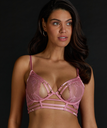 Roxanne Non-Padded Longline Underwired Bra, Pink