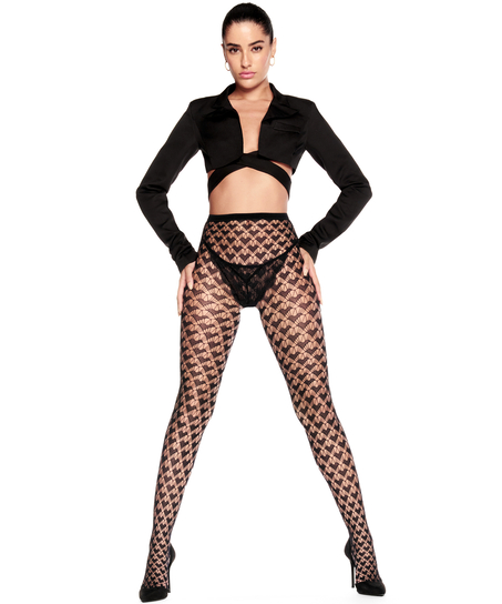 Tights Fishnet Hearts, Black