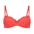 Rose Padded Underwired Bra, Red