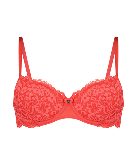 Rose Padded Underwired Bra, Red