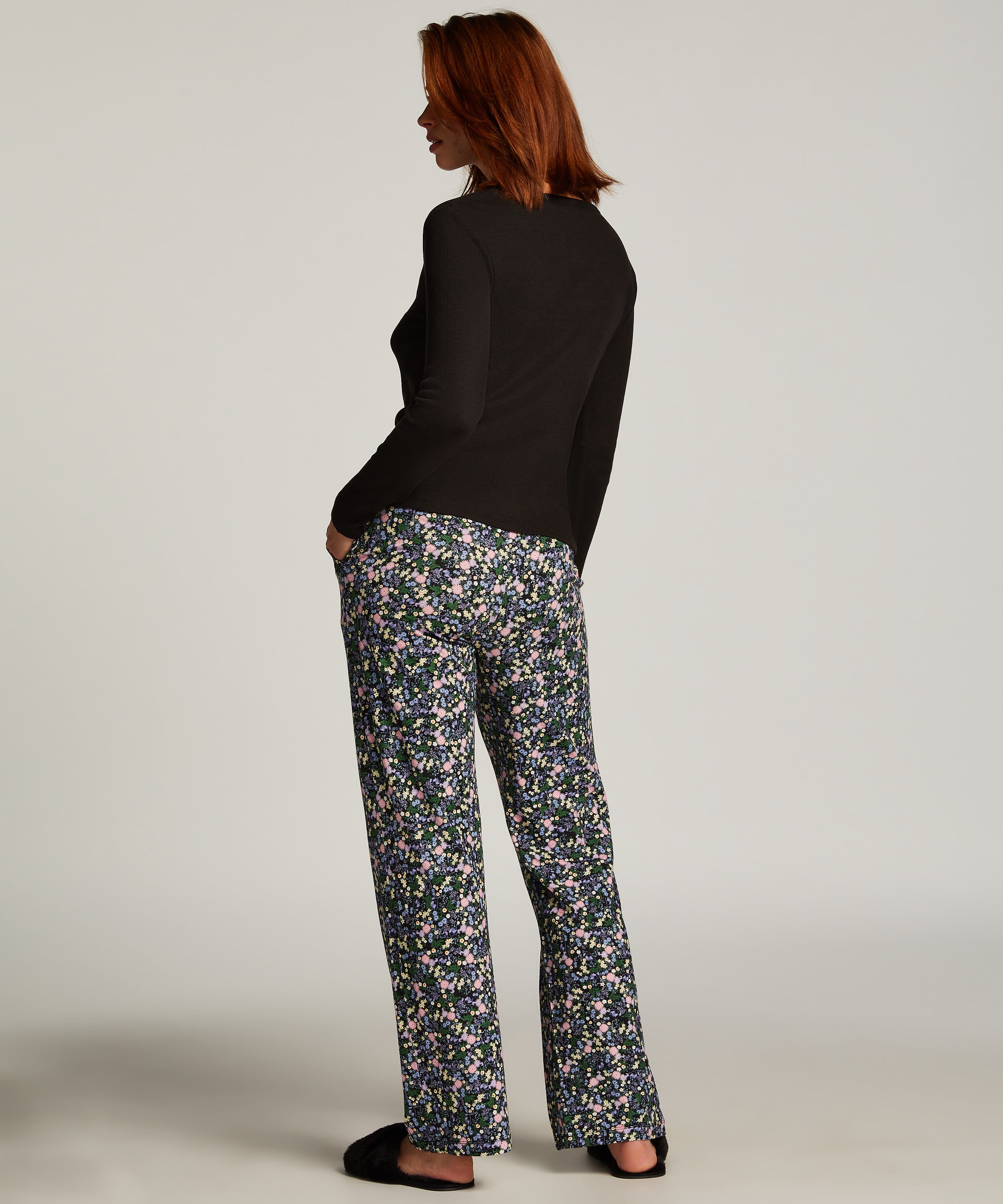 Jersey Pyjama Pants, Black, main