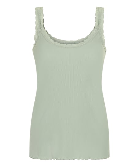 Singlet Rib Jersey Lace, Green