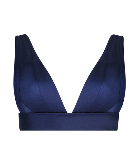 Luxe Triangle Bikini Top, Blue