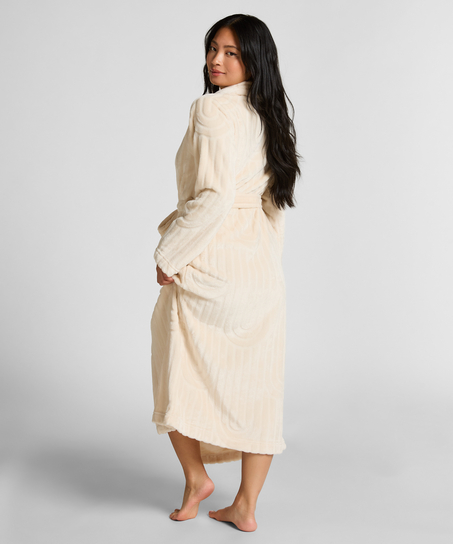 Fleece Bathrobe, White