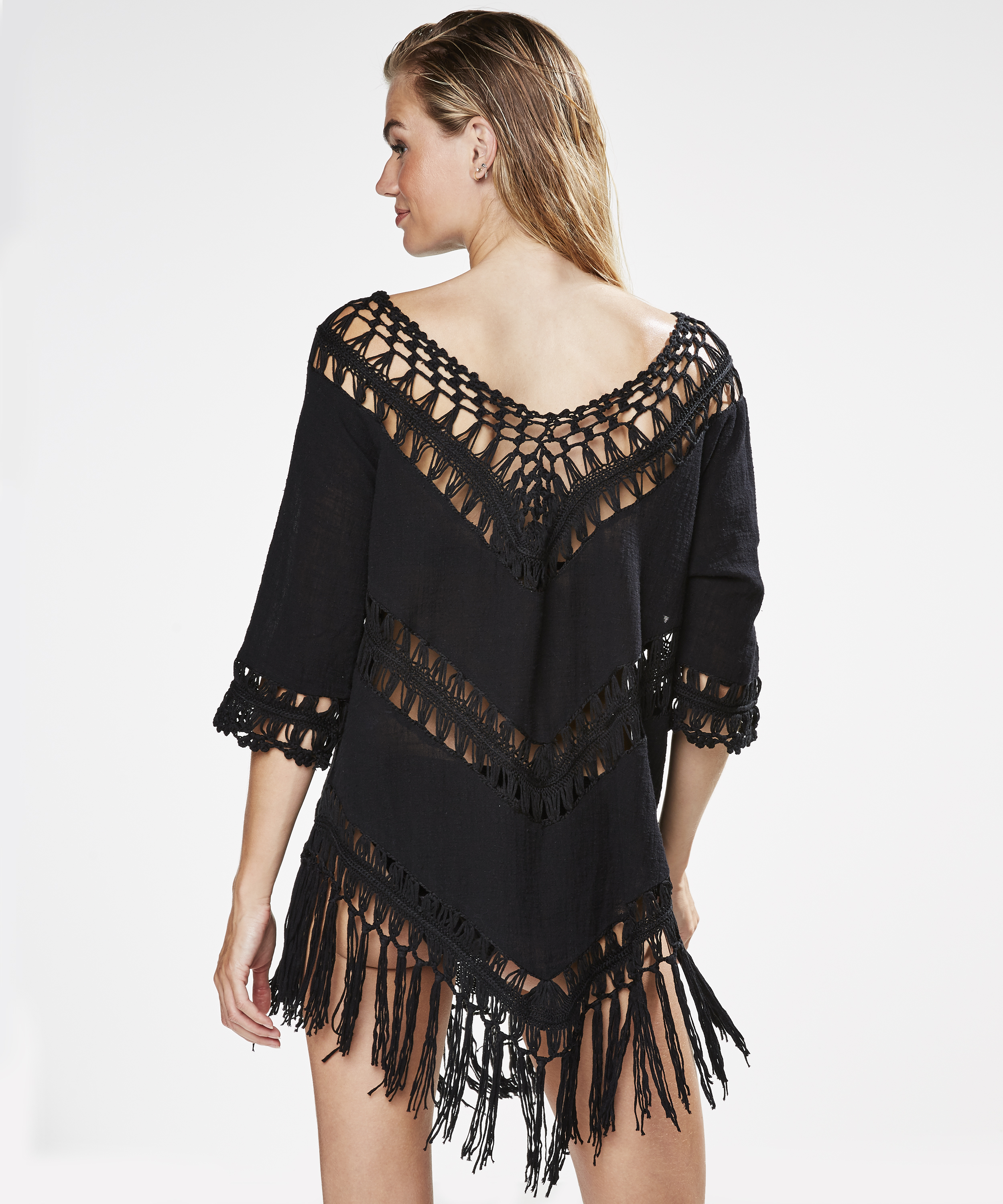 Fringe Tunic, Black, main
