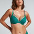 Daisy Padded Underwired Maximizer Bra, Green