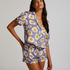 Satin pyjama shorts, Purple