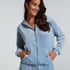 Velour hoodie jacket, Blue