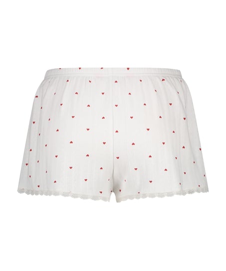 Pointelle Pyjama Shorts, White