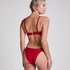 Luna High-Leg Bikini Bottoms, Red
