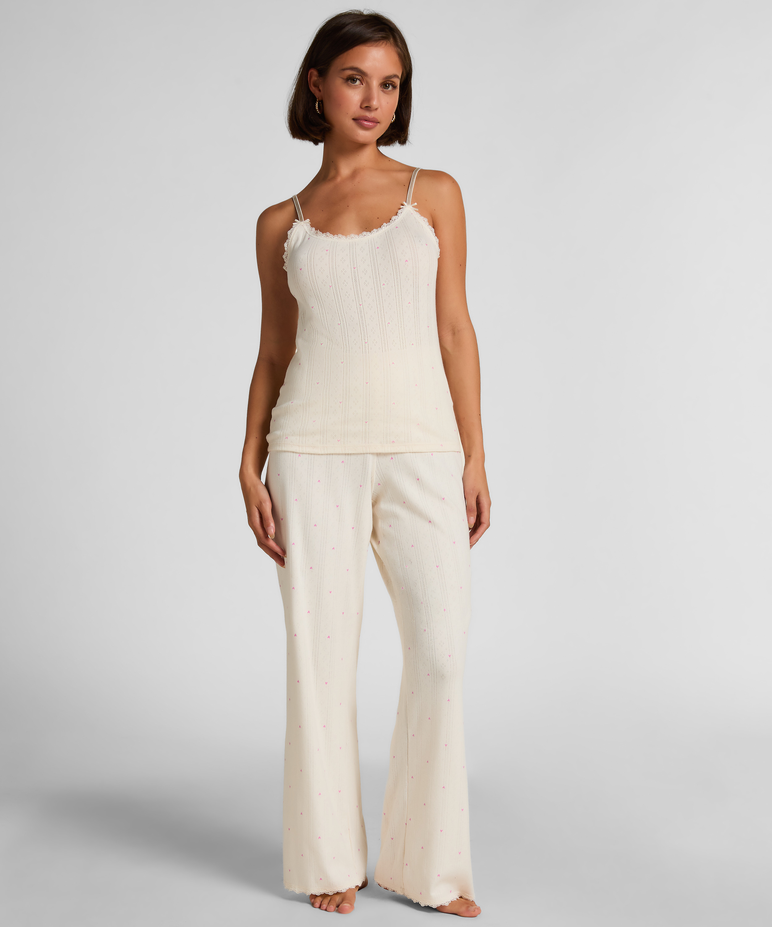 Pyjama Set Pointelle, White, main