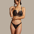 Magdalena Padded Non-Wired Longline Push-Up Bra, Black