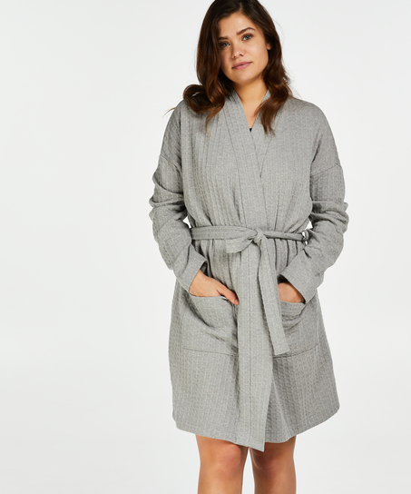 Waffle Bathrobe, Gray