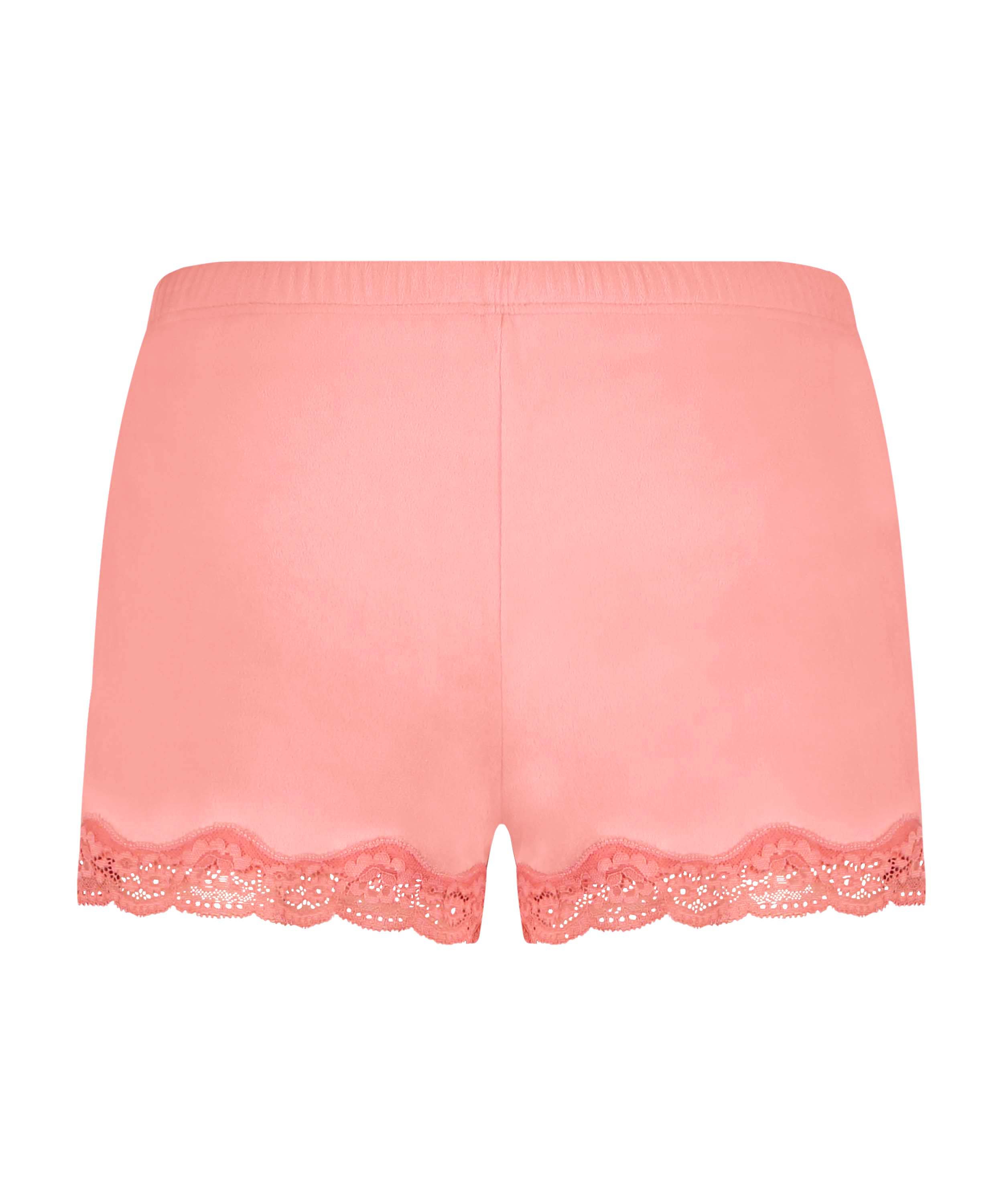 Velvet lace shorts, Pink, main