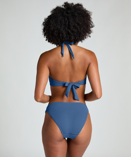 Scallop Halter Bikini Top, Blue