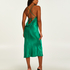 Satin Midi Dress, Green