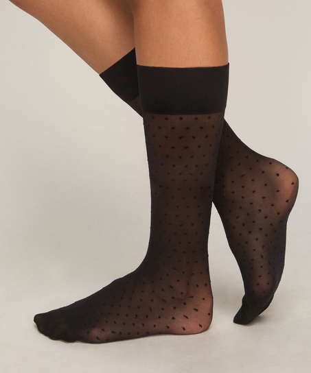 Sheer Socks Dots, Black