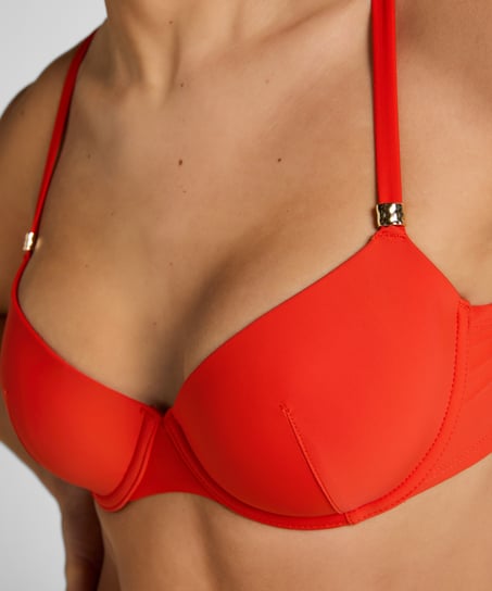 Luxe Padded Underwired Bikini Top, Red