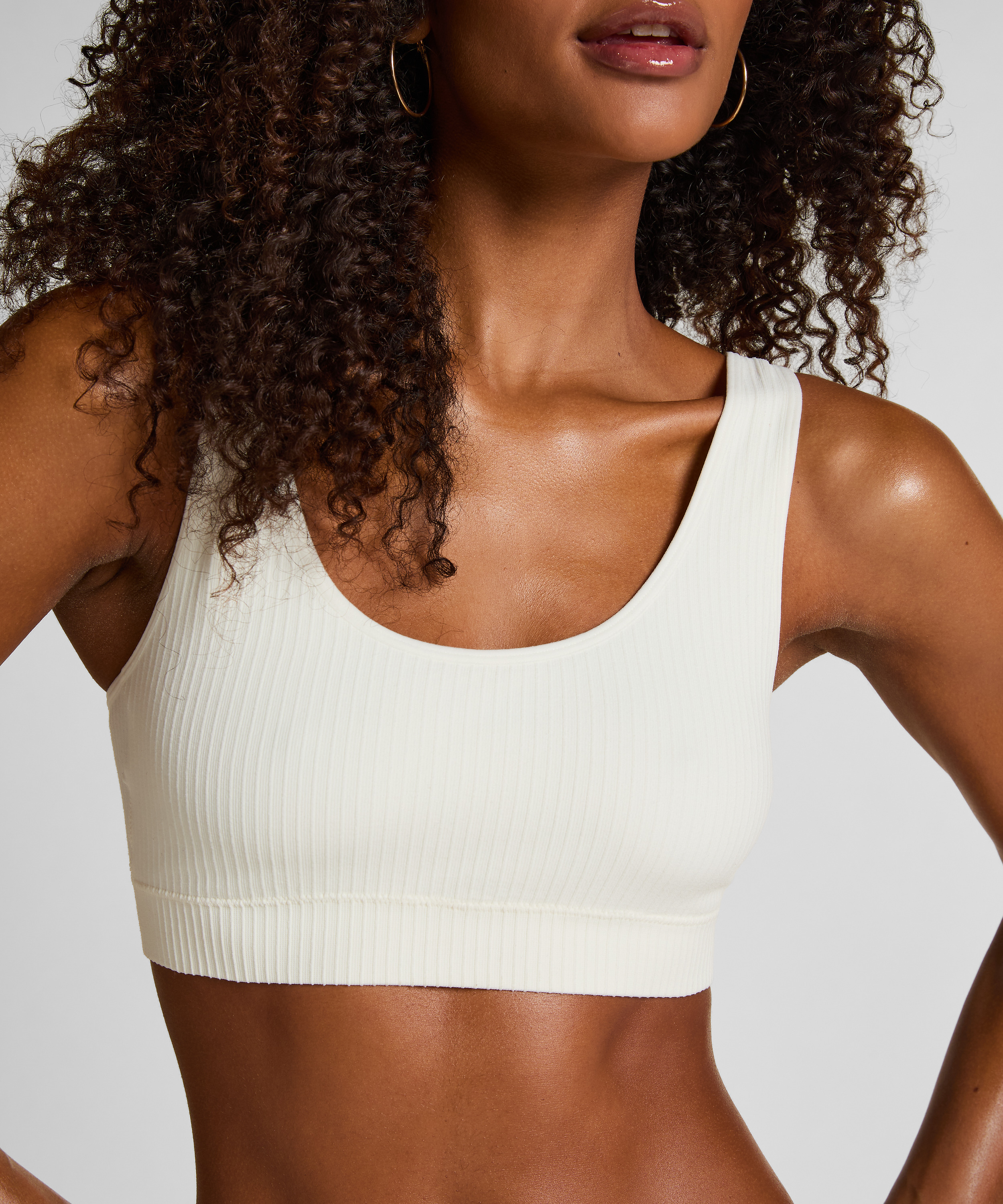 Dianne Scoop Bralette, White, main