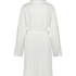 Short Fleece Ribbed Bathrobe, White