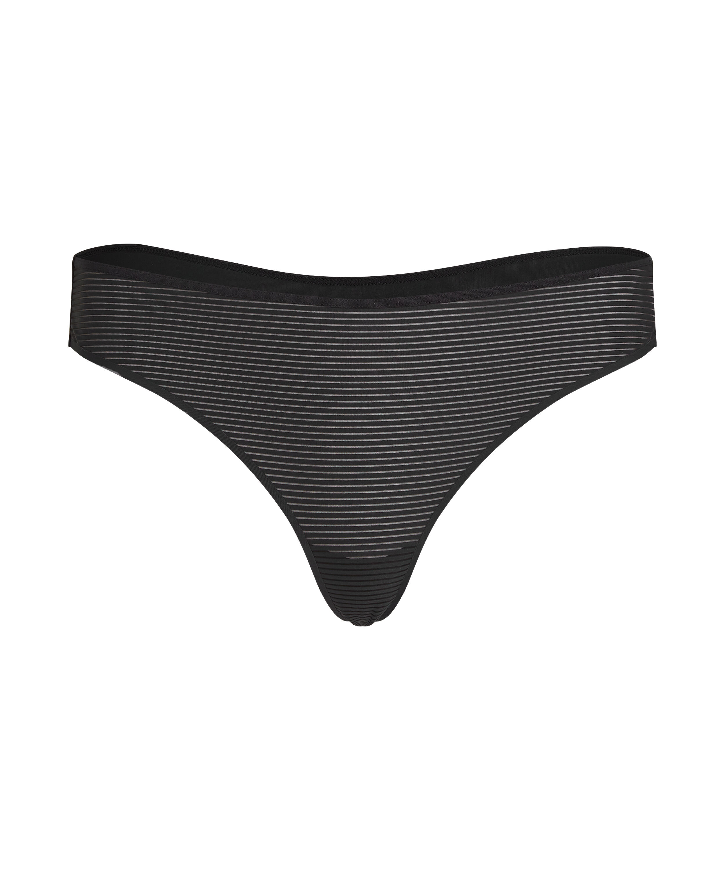 Invisible thong Stripe mesh, Black