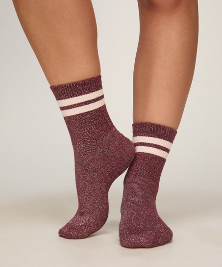 Socks Lurex Stripe, Purple