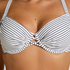 Padded Underwired Bikini Top Stripes, White