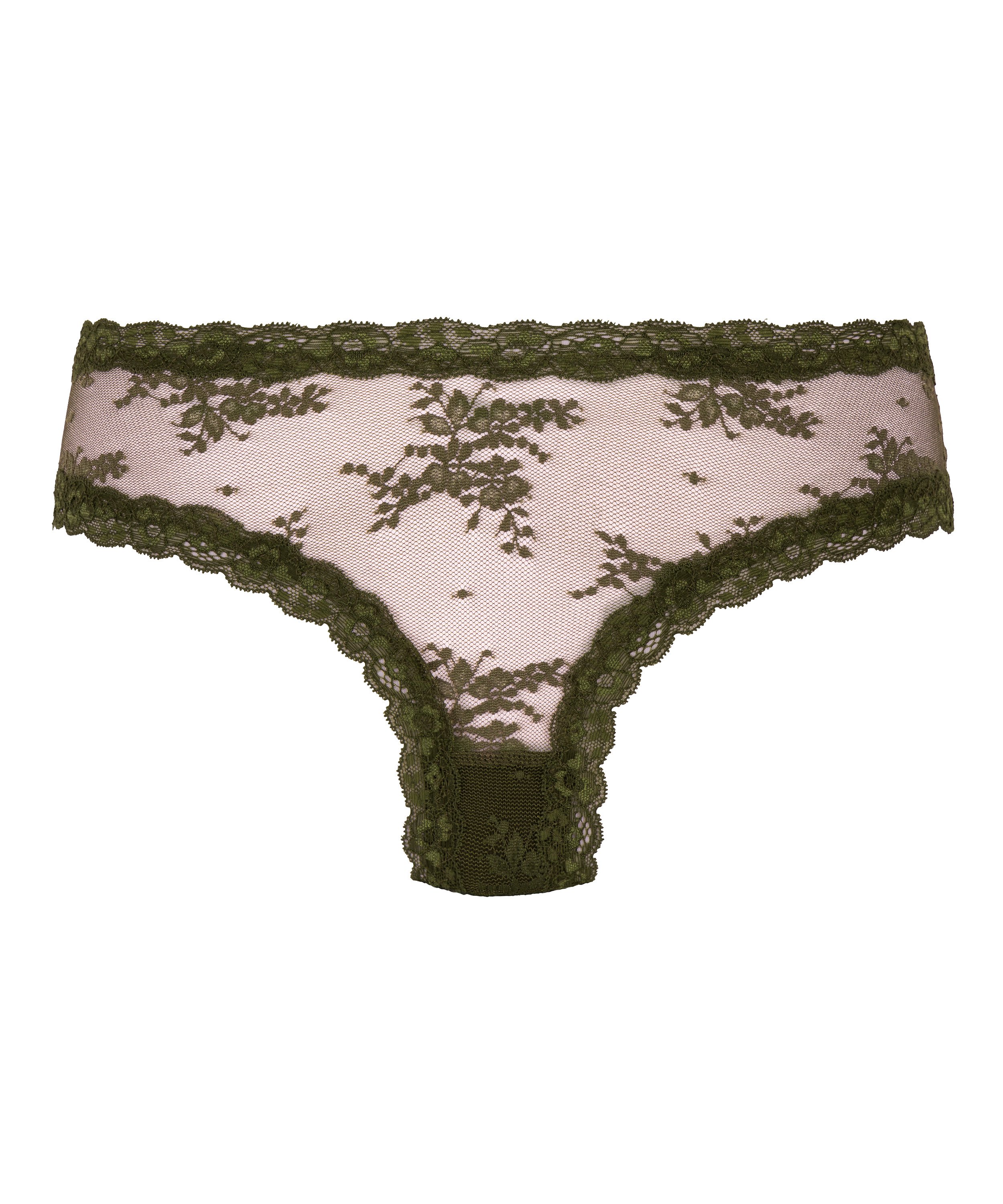 V-shaped Brazilian knickers mesh, Green, main