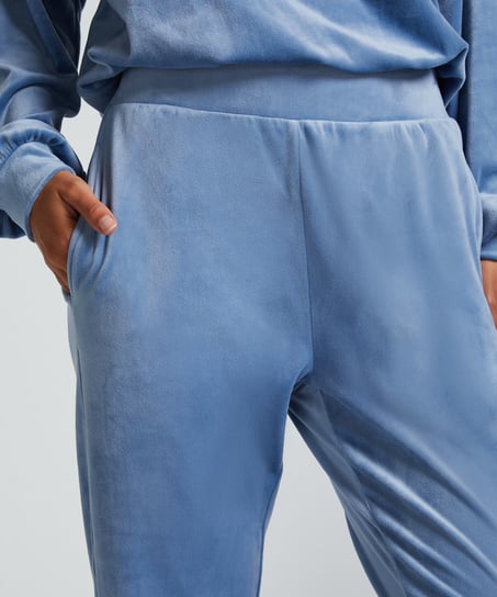 Velours Jogging Pants, Blue