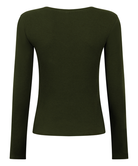 Longsleeved Top with Rib, Green