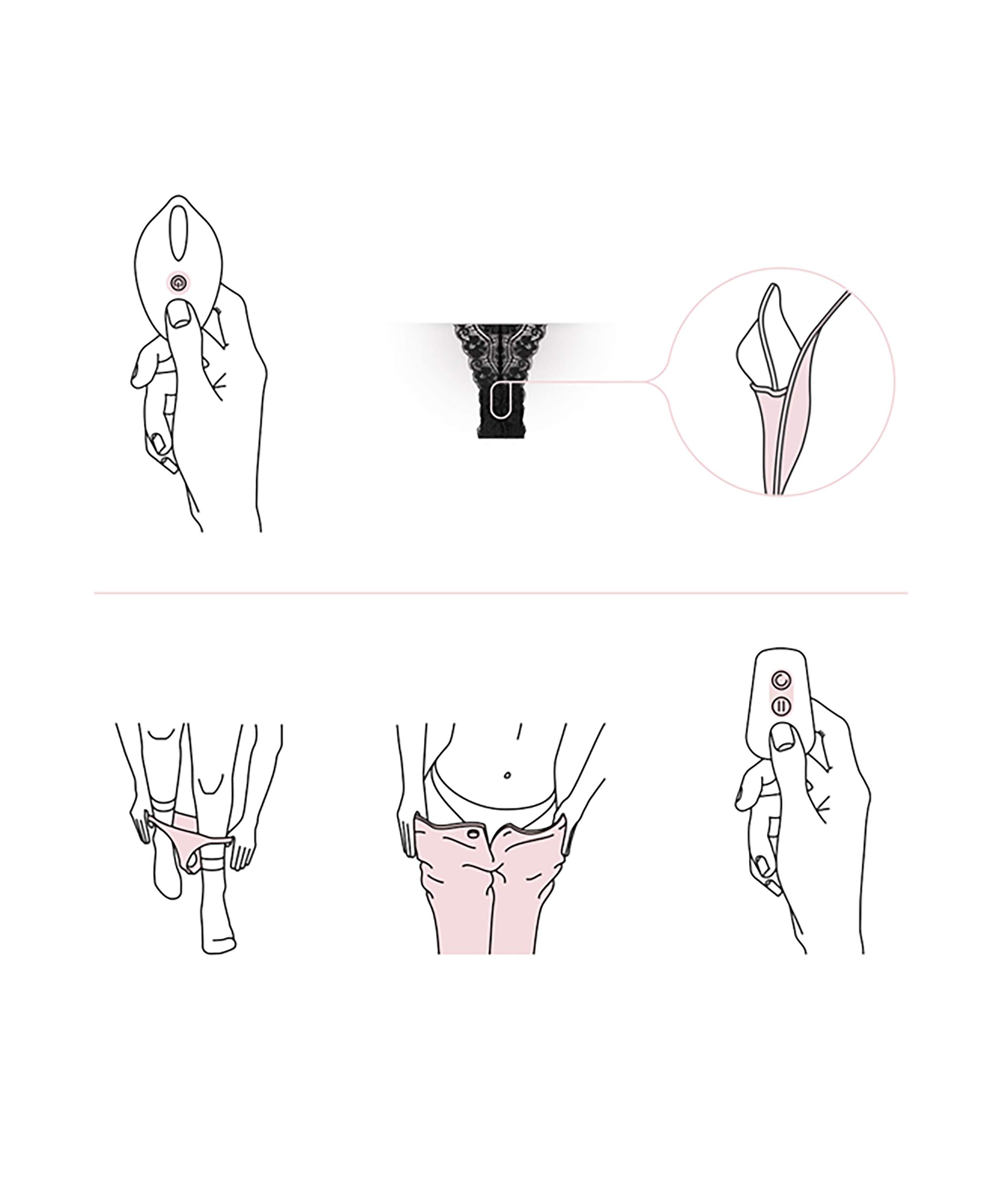 Vibrating Thong with Remote Control, Black, main