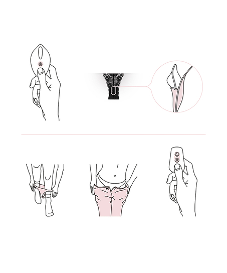 Vibrating Thong with Remote Control, Black