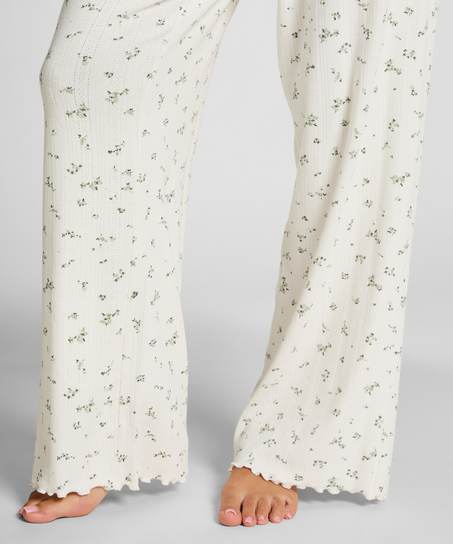 Pyjama Pant Loose Pointelle, White