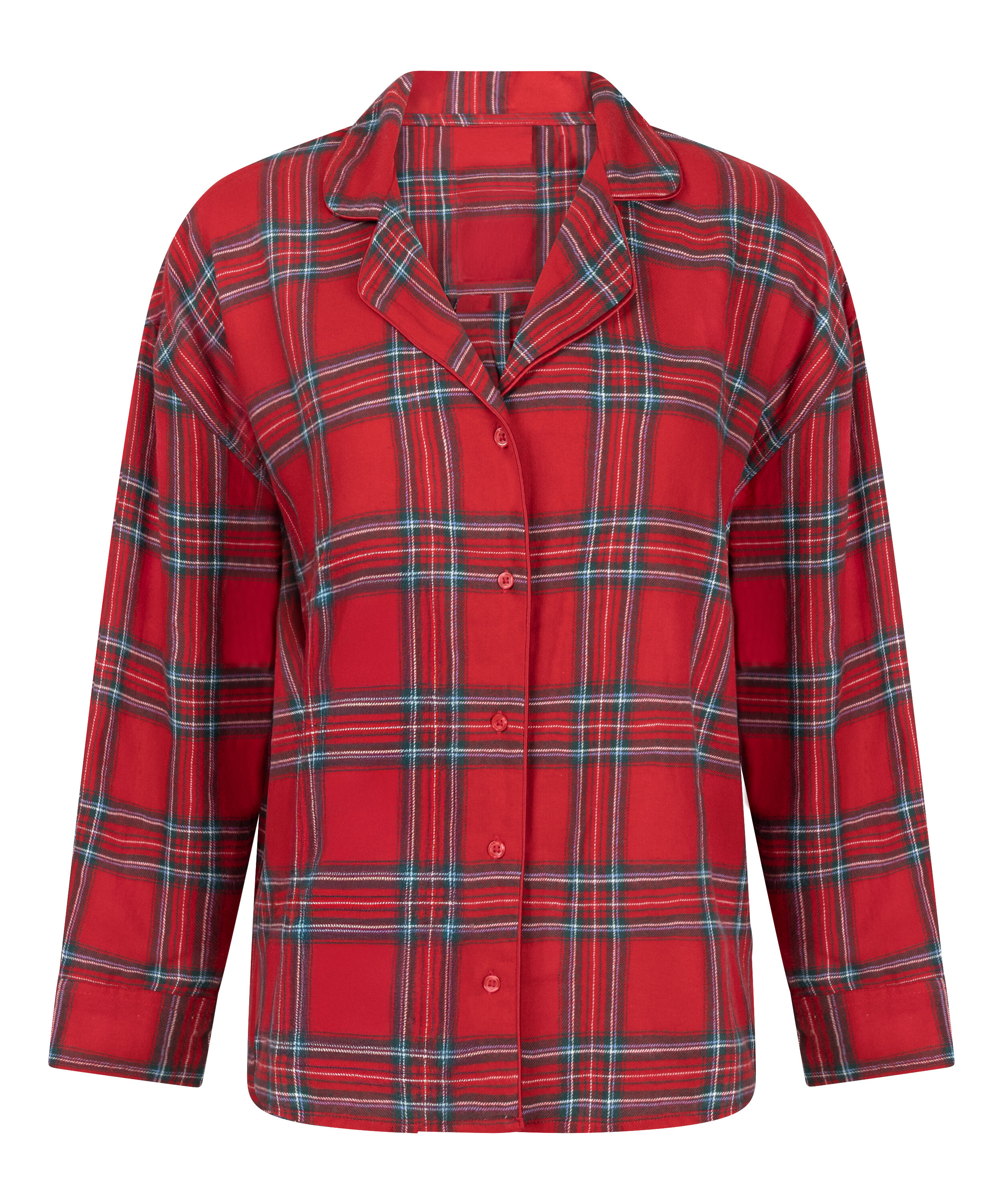 Flannel Pyjama Top, Red