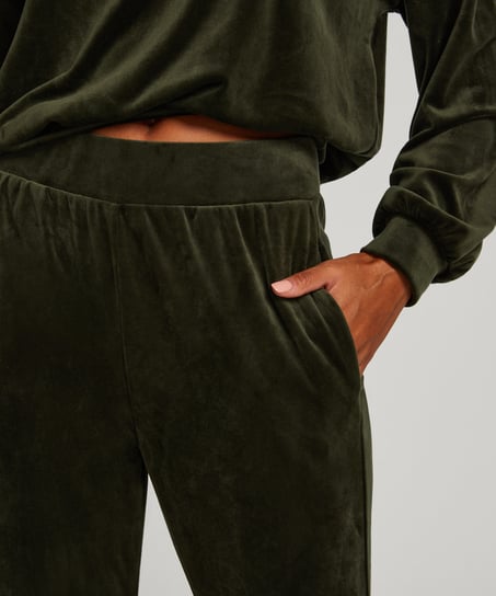 Velours Jogging Pants, Green